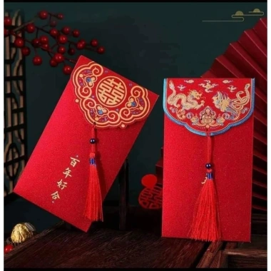 Combo 6 Bao Lì Xì Đỏ Phúc Lộc Tài Bố Khủng Long Tua Rua Cưới Hỏi và Tết Giá 20.085 VND