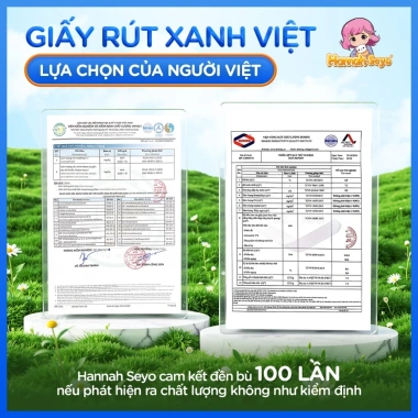 Combo 6 Bịch Giấy Rút Treo Tường Xanh Việt Hannah Seyo 1.200/1.280 tờ 4 lớp Dày Mịn 129k