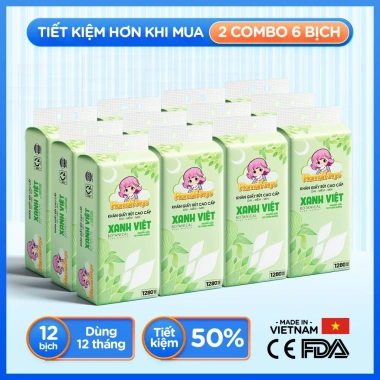 Combo 6 Bịch Khăn Giấy Đa Năng Treo Tường Hannah Seyo 1.280 Tờ 4 Lớp Mềm Mại Không Chất Tẩy Trắng 155k 2
