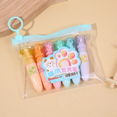 Combo 6 Bút Highlight NANABOOKSTORE - Chân Mèo Dễ Thương, Ngòi 3-5mm, Giá 22.427₫ 9