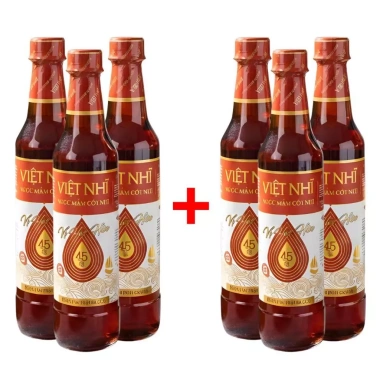 Combo 6 chai Nước Mắm Cốt Nhĩ Việt Nhĩ 45% 500ml - Đậm đà tinh hoa cá cơm, giá ưu đãi 210.000₫