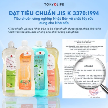 Combo 6 chai Nước rửa chén TOKYOLIFE 1.000ml Nhiều bọt Tiêu chuẩn Nhật - Đậm đặc, An toàn, Giá chỉ 149.000₫ 4