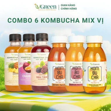 Combo 6 chai Vkomucha Chill Light mix vị 250ml - Giá chỉ 164.900 VND, tiết kiệm 46k