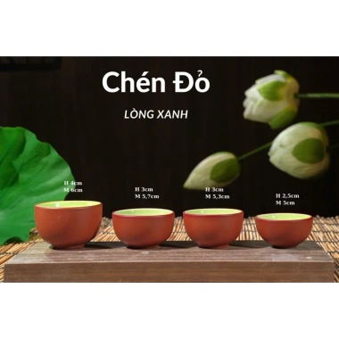 Combo 6 chén gốm tử sa Bát Tràng – Giá ưu đãi 90.000, chất cao, thiết kế tinh tế