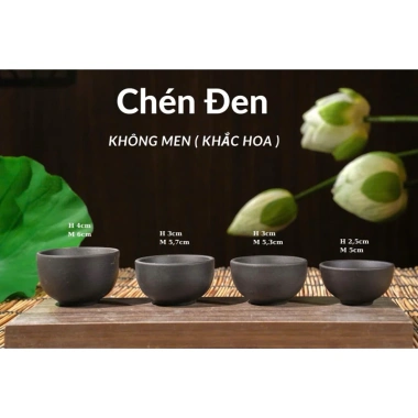 Combo 6 chén gốm tử sa Bát Tràng – Giá ưu đãi 90.000, chất cao, thiết kế tinh tế