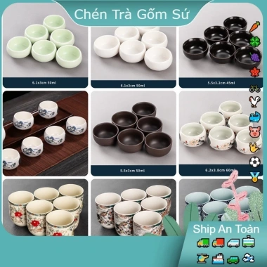 Combo 6 Chén Trà Gốm Sứ Đất Nung - Bộ Trà Đạo Cao Cấp, Tặng Biếu Quà, Giá 100.843₫