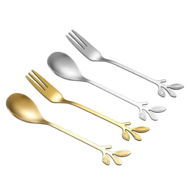 Combo 6 chiếc thìa dĩa trái cây hình lá - Muỗng nĩa ô mai, giá chỉ 20.000đ
