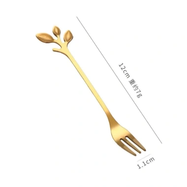 Combo 6 chiếc thìa dĩa trái cây hình lá - Muỗng nĩa ô mai, giá chỉ 20.000đ