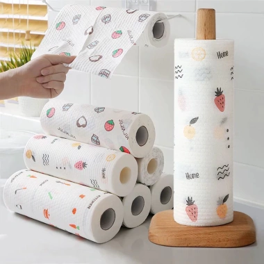 Combo 6 Cuộn Giấy Lau Nhà Bếp Thấm Dầu Mỡ - Tái Sử Dụng Nhiều Lần Tiết Kiệm 8