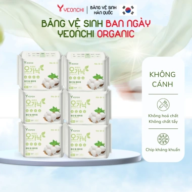 Combo 6 gói Băng Vệ Sinh Ban Ngày Kháng Khuẩn Siêu Mỏng 245mm Yeonchi Organic - Giá ưu đãi 108.000₫ 8 Combo 6 gói Băng Vệ Sinh Ban Ngày Kháng Khuẩn Siêu Mỏng 245mm Yeonchi Organic - Giá ưu đãi 108.000₫ 8