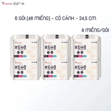 Combo 6 gói băng vệ sinh mỏng không mùi có cánh Yeonchi - Thấm hút, chỉ 29.000₫ 6