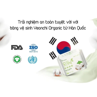 Combo 6 gói băng vệ sinh Yeonchi Organic 245mm - Siêu mỏng, thấm hút, có cánh, giá chỉ 119k 4