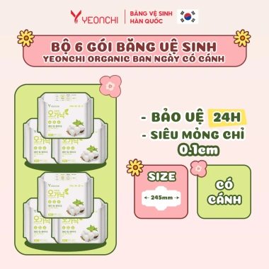 Combo 6 gói băng vệ sinh Yeonchi Organic 245mm - Siêu mỏng, thấm hút, có cánh, giá chỉ 119k 10
