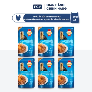 Combo 6 gói SmartHeart Pate 8 vị cho chó - Tặng nón và yếm - Chỉ 118.800₫