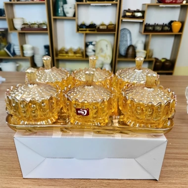Combo 6 Hũ Thuỷ Tinh Pha Lê - Khay Cao Cấp Đựng Mứt Tết Sang Trọng 148.5k 3