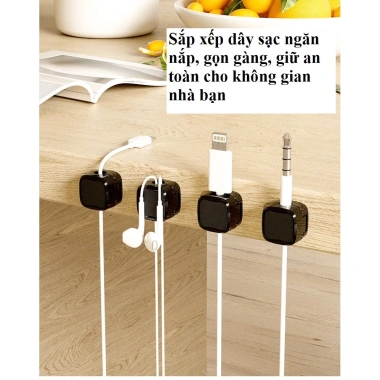 Combo 6 kẹp nam châm hút từ tính - Giữ cố định dây sạc, cáp điện thoại, chỉ 26.000₫