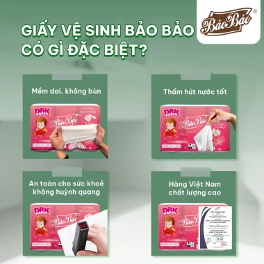Combo 6 lốc Giấy Vệ Sinh Bảo Bảo 6 cuộn không lõi Hồng - Thấm hút tốt, 92.000 VND