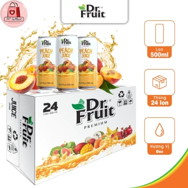 Combo 6 Lon Nước Ép Trái Cây Dr.Fruit 500ml Xoài Đào Dứa Siêu Ngon Giá 125k 4