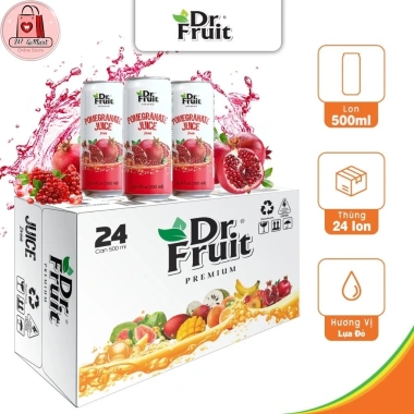 Combo 6 lon Nước Ép Trái Cây Xuất Khẩu Dr Fruit Lựu Cầu Ổi Siêu Ngon Giá 125k