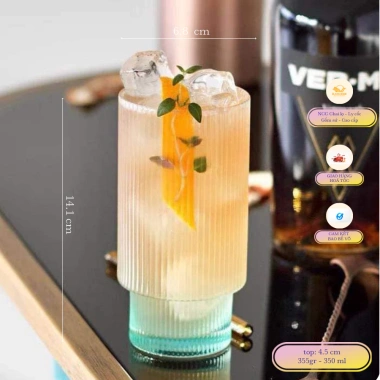 Combo 6 Ly Sọc 2 Tầng Cao Cấp 200ml-450ml, Cốc Thủy Tinh Chịu Nhiệt - Giá 42.000 VND
