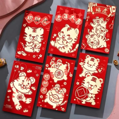 Combo 6 phong bao lì xì chú hổ Tết - Hiếu hỉ, mừng thọ, giá ưu đãi 30.000 VND 2