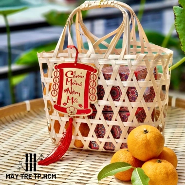 Combo 6 Tag Trang Trí Giỏ Quà Tết - Lân, Thần Tài, Cây Mai và Đào, 25.000 VND