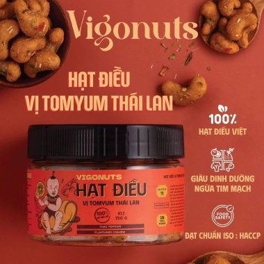 Combo 6 vị Hạt điều rang VIGONUTS thơm ngậy, giòn rụm Hũ 150g, giảm giá 407.999₫