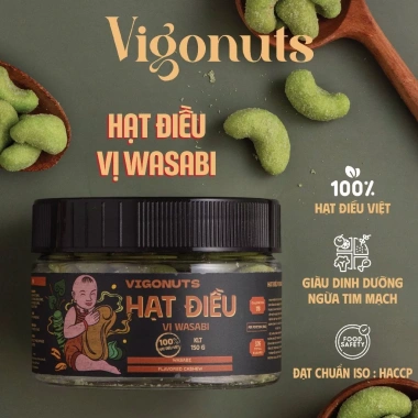 Combo 6 vị Hạt điều rang VIGONUTS thơm ngậy, giòn rụm Hũ 150g, giảm giá 407.999₫
