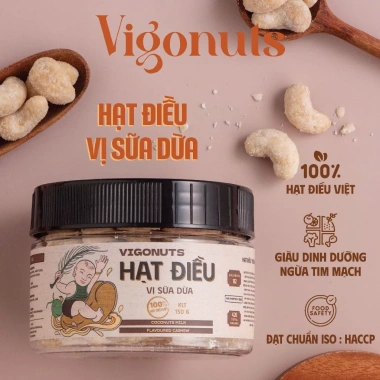 Combo 6 vị Hạt điều rang VIGONUTS thơm ngậy, giòn rụm Hũ 150g, giảm giá 407.999₫