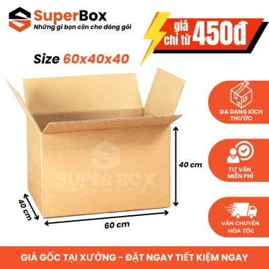 Combo 60x40x40 Super Box 10 thùng carton chuyển nhà Thùng hộp lớn đóng gói hàng cồng kềnh, giá ưu đãi 166.630 VND