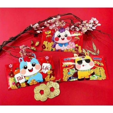 Combo 6/12 bao lì xì Tết 2.026 - bì thư, lì xì ngang ngẫu nhiên, phong bao giấy C150 C120 đẹp độc đáo giá 13.000 VNĐ 5