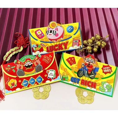 Combo 6/12 bao lì xì Tết 2.026 - bì thư, lì xì ngang ngẫu nhiên, phong bao giấy C150 C120 đẹp độc đáo giá 13.000 VNĐ 10