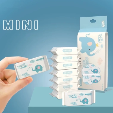 Combo 64 khăn ướt mini bỏ túi - Khăn giấy ướt đa năng, giá chỉ 26.900 VND, tiện lợi mọi lúc 9