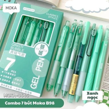 Combo 7 bút Moka B98 - Ngòi bút gel, highlight, thiết kế đa dạng, giá chỉ 50.600đ 7
