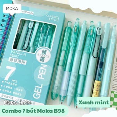 Combo 7 bút Moka B98 - Ngòi bút gel, highlight, thiết kế đa dạng, giá chỉ 50.600đ 10