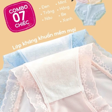 Combo 7 Quần Lót Nữ Undercool Ren Phối Nơ Cao Cấp - Sexy, Giá Ưu Đãi 169k 4 Combo 7 Quần Lót Nữ Undercool Ren Phối Nơ Cao Cấp - Sexy, Giá Ưu Đãi 169k 4