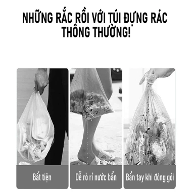 Combo 75 túi đựng rác có dây rút - Đổ rác không dơ tay, tiện lợi, giá tốt 3
