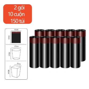 Combo 75 túi đựng rác có dây rút - Đổ rác không dơ tay, tiện lợi, giá tốt 10