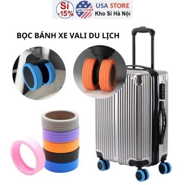 Combo 8 Bọc Bánh Xe Ghế Xoay Văn Phòng + Vali Cao Su Du Lịch - Giảm Tiếng Ồn, Chống Mòn, Chống Xước, Giá 15.990đ