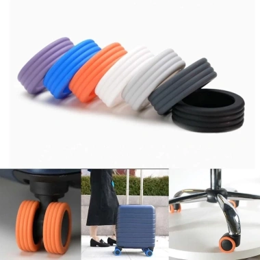 Combo 8 Bọc Bánh Xe Ghế Xoay Văn Phòng + Vali Cao Su Du Lịch - Giảm Tiếng Ồn, Chống Mòn, Chống Xước, Giá 15.990đ