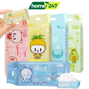 Combo 8 Gói 64 Tờ Khăn Giấy Ướt Mini Bỏ Túi Đa Năng - Tiện Lợi Vệ Sinh Cá Nhân, Giá Ưu Đãi Chỉ 9.9k VND 2