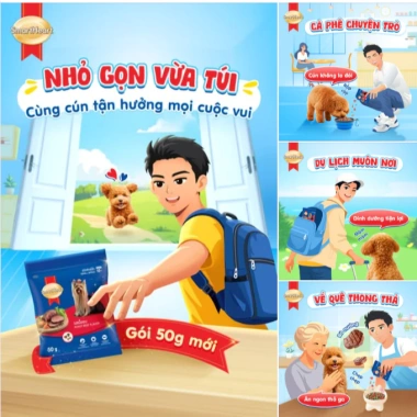 Combo 8 gói SmartHeart vị bò nướng 50gr + Set Nón & Yếm – Chỉ 72.000₫ (Giá gốc 92.880₫)