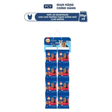 Combo 8 gói SmartHeart vị bò nướng 50gr + Set Nón & Yếm – Chỉ 72.000₫ (Giá gốc 92.880₫)