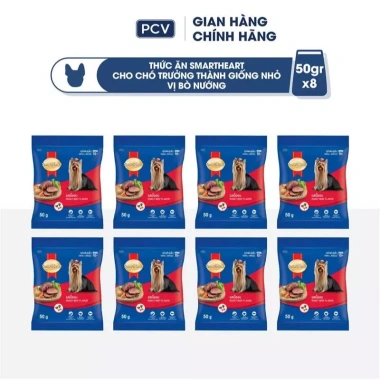 Combo 8 gói SmartHeart vị bò nướng 50gr + Set Nón & Yếm – Chỉ 72.000₫ (Giá gốc 92.880₫) 3 Combo 8 gói SmartHeart vị bò nướng 50gr + Set Nón & Yếm – Chỉ 72.000₫ (Giá gốc 92.880₫) 3