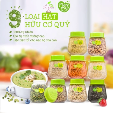 Combo 9 loại hạt hữu cơ ăn dặm Mămmy - Vitamin dồi dào cho bé 6 tháng, chỉ 649.000₫