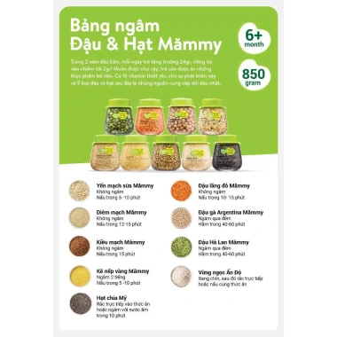 Combo 9 loại hạt hữu cơ ăn dặm Mămmy - Vitamin dồi dào cho bé 6 tháng, chỉ 649.000₫