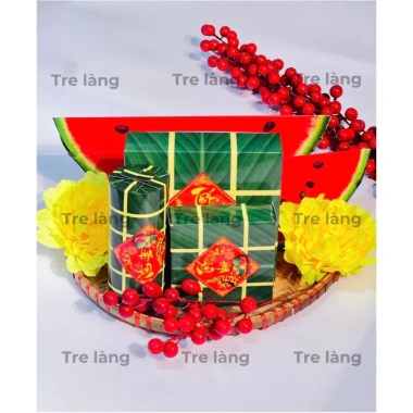Combo 9 Mô Hình Bánh Chưng, Bánh Tét, Dưa Hấu Giấy Cứng Trang Trí Tết 2.026 Giá Ưu Đãi 35.000 VNĐ HAPPY DECOR