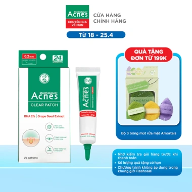 Combo Acnes giảm mụn Gel chấm 10g và Miếng dán 24 miếng, ngừa tái phát, giá 107.000₫ 2