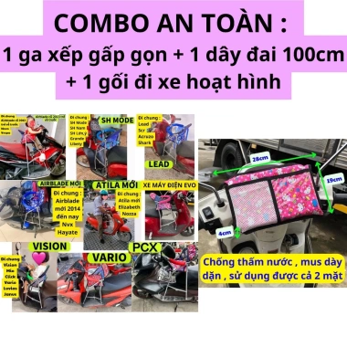 Combo An Toàn Bé: Ghế Ga Xếp Sắt Gọn Gàng, Dây Đai 100cm, Gối Hoạt Hình Giá 255.500 VND 9 Combo An Toàn Bé: Ghế Ga Xếp Sắt Gọn Gàng, Dây Đai 100cm, Gối Hoạt Hình Giá 255.500 VND 9