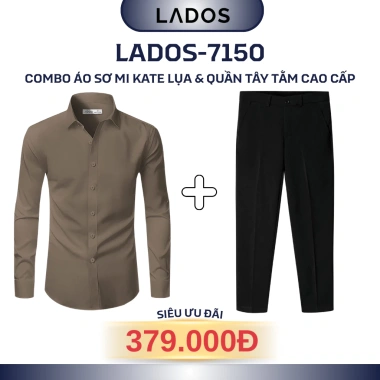 Combo áo sơ mi dài tay kate lụa + quần tây âu phục nam LADOS-7.150 - Sang trọng, lên form, chỉ 344.000₫ 3 Combo áo sơ mi dài tay kate lụa + quần tây âu phục nam LADOS-7.150 - Sang trọng, lên form, chỉ 344.000₫ 3